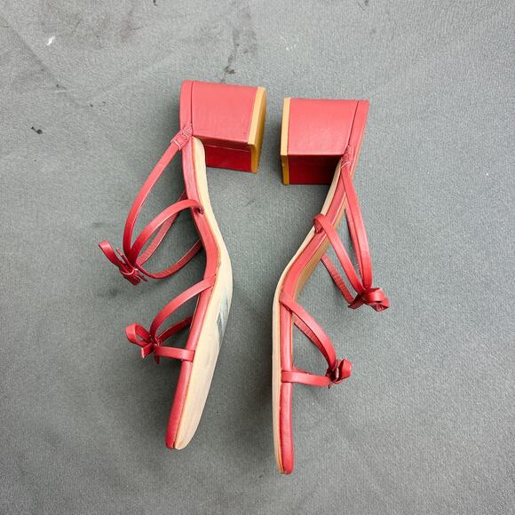 Reformation Elodie Heels Sz 7.5 Strappy Block Heel Sandals - Picture 4 of 6